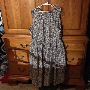 Navy, pink and white dress